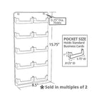 Azar Displays 15.75" x 8.5" 10 Pocket Wall Mount Acrylic Business Card Holder, 2 Pack (252222)-Clear acrylic construction allows for easy viewing