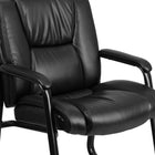 Flash Furniture HERCULES Series Big & Tall 500 lb. Rated Black Leather Tufted Executive Side Reception Chair with Sled Base-Extra Layer Padded Seat and Back