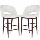 Plata Decor Exiz Stools with Walnut Metal Legs - Taupe - 2 Pack-Counter stool