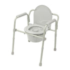 Drive Medical Folding Steel Bedside Commode-22. 25"L x 16. 00"W x 15. 75"H