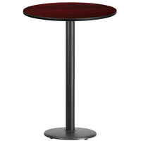 Flash Furniture – Table bistro ronde en stratifié acajou de 30 po avec base circulaire noire de 18 po (XURD30MATR18B)-Table d'hospitalité à hauteur de bar