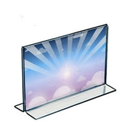 Azar Displays 5.5" x 8.5" Horizontal Double Sided Stand Up Acrylic Sign Holder, Clear, 10 Pack (152734)-Stand up sign holder is perfect for tabletop displays, restaurant table displays, and hotel concierge desks