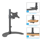 ShoppingAll Single LCD LED Monitor Mount Stand with Adjustable Arm for 13"-30" Monitor - Black-5