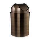 Umbra â€“ Poubelle Mezzo, bronze-Polypropylène stylisé doté dâ€™un fini métallique brossé ou à grain de bois imprimé sur lâ€™extérieur de la base et du couvercle