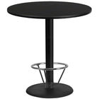 Flash Furniture Laminate 42" Round Base Round Table, Black (XURD42BKTR24B4F)-Bar height hospitality table