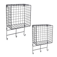 Truu Design Square Metal Floating Wall Shelves, Set of 3, 13.75 x 5 inches, Black-Large: 13.75"L x 13.75"H x 5"W / Medium: 11.75"L x 11.75"H x 5"W / Small: 9.75"L x 9.75"H x 5"W