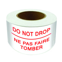 SPC 'Do Not Drop' Die Cut Labels - Red/ White - 3" x 5" - 500/Roll-500/Roll
