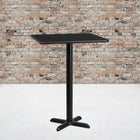 Flash Furniture 30" Square Black Laminate Table Top with 22" x 22" Bar Height Table Base-Top Size: 30"W x 30"D