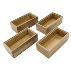 Cathay Importers Bamboo Stackable Rect Organizer 6"W x 3"D x 2"H - Natural - 4 Pack-Carbonized bamboo, smooth finish