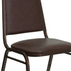 Flash Furniture HERCULES Trapezoidal Back Stacking Banquet Chair in Brown Vinyl - Copper Vein Frame-Upholstered Back and Seat