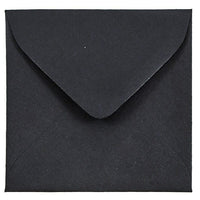 JAM Paper 3.125 x 3.125 Mini Square Envelopes, Black Linen Recycled, 100 Pack (v01200g)-Black