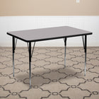 Flash Furniture 30"W x 72"L Rectangular Grey Thermal Laminate Activity Table - Standard Height Adjustable Legs-1.125'' Thick Thermal Fused Grey Laminate Top