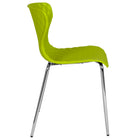 Flash Furniture Lowell Contemporary Design Citrus Green Plastic Stack Chair-Citrus Green Plastic Finish