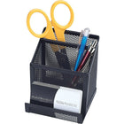 Staples Metal Mesh Pencil And Card Holder - Black-Pencil holder and card holder, to organize and store small office items and cards