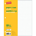 Staples Graph Refill Paper - Quad Ruled - 4:1 - 8-3/8" x 10-7/8" - White - 100 Sheets-Keep binders stocked with ready-to-use graph paper