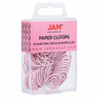 JAM PAPER - Trombones Circulaires Colores, Rose Bebe, 2 Paquets de 50-Quantite : 50 par boîte; 2 Boîtes