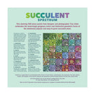 Galison Succulent Spectrum Puzzle - 500 Pieces-Puzzle grey board contains 90% recycled paper. Packaging contains 70% recycled paper. Printed with nontoxic inks
