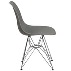 Flash Furniture - Chaise en plastique gris Moss de la série Elon avec base chromée-Largeur du dossier: 11 po à 16 po