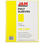 JAM Paper Plastic Sleeves, 9 x 11.5, Yellow, 24 Pack (2226316991g)-Colour: yellow