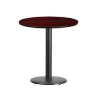 Flash Furniture 24'' Round Laminate Table Top, Mahogany with 18'' Round Table-Height Base (XURD24MATR18)-Hospitality Table