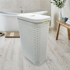 Modern Homes 40L Laundry Hamper - White-Size: 18.3" x 10.4" x 23.8" (46.4 x 26.5 x 60.5 cm)