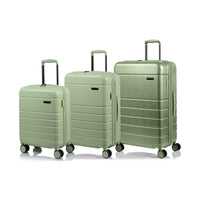 Champs - Ensemble de bagages rigide extensible 3 pieces Linen - Green-De la collection Linen