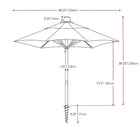 CorLiving UV and Wind Resistant Beach/Patio Umbrella, Warm White (PPU-610-U)-Vented canopy and 3 wind tension setting provides stability during windy days
