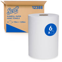 Scott Slimroll Hard Roll Towels - with Fast-Drying Absorbency Pockets - for compatible Kimberly-Clark Professional Dispensers - White - 6 Pack-580'/Roll