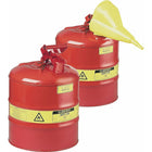 JustriteMD – Bidon de sécurité de type I sans entonnoir, 1 pte, 4 5/8 x 8 1/4 po, rouge-Les bidons de sécurité de type I sont conçus avec un seul bec pour remplir et verser toutes sortes de liquides inflammables