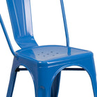 Flash Furniture Blue Metal Indoor-Outdoor Stackable Chair-Drain Holes in Seat
