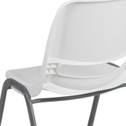 Flash Furniture HERCULES Series Ergonomic Shell Stack Chair with Grey Frame - White-Vented Back and Seat Drain Holes assist in drying
