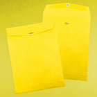 JAM Paper 10 x 13 Open End Catalog Envelopes with Clasp Closure, Brite Hue Yellow Recycled, 100 Pack (900906710)-Material: paper