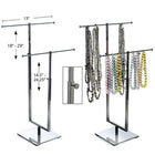 Azar Displays 2 Pole Necklace Display, Chrome (300652)-For displaying necklace