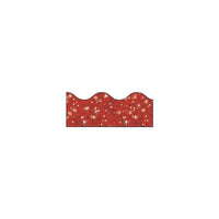 Trend Enterprises Scalloped Sparkle Terrific Trimmer, Red, 60 Pack-Size: 32 1/2''(L) x 2 1/4"(W)