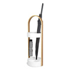 Umbra Hub Umbrella Stand, White and Natural (320240-668)-27 x 8 3/4" dia. (68,6 x 22,2 dia. cm )