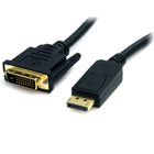 StarTech Display Port to DVI Cable, M/M, 6 Ft.-Single cable solution to connect your video source directly to a projector or a display