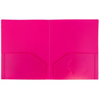 JAM Paper Plastic Heavy Duty Folder, Fuchsia, 12 Pack (383Hfug)-Pink