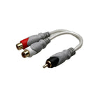Electronic Master 6" RCA Male to 2xRCA Female Audio Cable, 1.6" x 5.5" x 7.9", Gray-Cost-effective high quality cables deliver all the sound performance your system