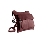 Champs - Sac à bandoulière en cuir avec protection RFID - Bourgogne-Fabriqué en cuir véritable