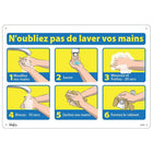 Zenith Pictogram Sign - N'oubliez pas de lavez vos mains - 14" x 20" - Plastic - 4 Pack-N'oubliez pas de lavez vos main