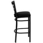 Flash Furniture HERCULES Series Black Window Back Metal Restaurant Barstool - Black Vinyl Seat - 2 Pack-Black Vinyl Upholstered Seat