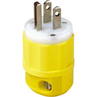 Corrosion Resistant Devices, XA848, Straight Blade Plug, Yellow Nylon Body and Cord Clamp, 3 Pack-Straight Blade Plug, Yellow Nylon Body and Cord Clamp