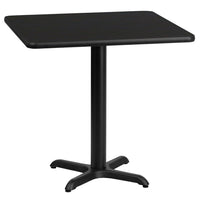 Flash Furniture 24" Square Laminate Table Top in Black with 22" x 22" Table Height Base (XUBK2424T2222)-Hospitality Table