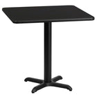 Flash Furniture – Table carrée en stratifié noir de 24 po avec base de 22 x 22 po (XUBK2424T2222)-Table d'hospitalité