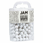 JAM Paper Colorful Push Pins - Round Head Map Thumb Tacks - White - 100 Pack-Size: Standard (approx 1 inch)