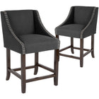 Flash Furniture Carmel Series 24" High Transitional Walnut Counter Height Stools - 2 Pack-Counter Height