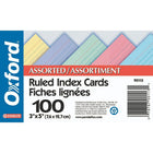 Oxford Ruled Index Cards, 3 x 5, Assorted Colours, 100 Pack-Quality engineered with precision cuts for uniform size