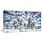 Designart Galloping Horses Animal Art Canvas, Multiple Sizes, (PT2435-32-16)-Print