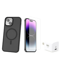 TUFF8 Glide Guard with Screen Protector and Wall Charger For iPhone 15 Plus - Smoke Black-Shockproof Layer: The air tight shockproof layer adds extra protection from accidental drops. Tested to MIL-STD to 6FT