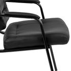 Flash Furniture Flash Fundamentals Black LeatherSoft Executive Reception Chair with Black Metal Frame, BIFMA Certified-Tufted Contoured Back and Seat